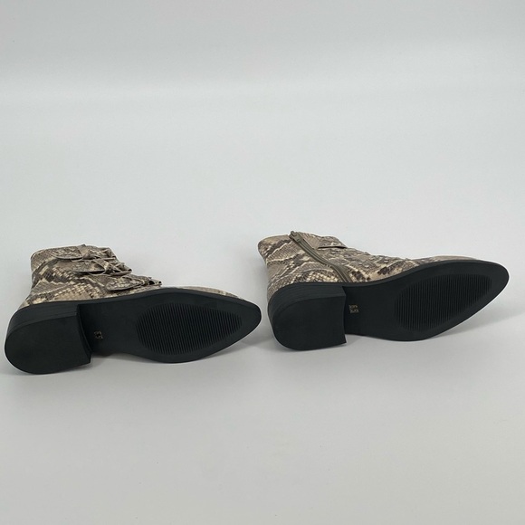 Steven New York Harmon Snakeskin-Print Booties - Picture 4 of 9